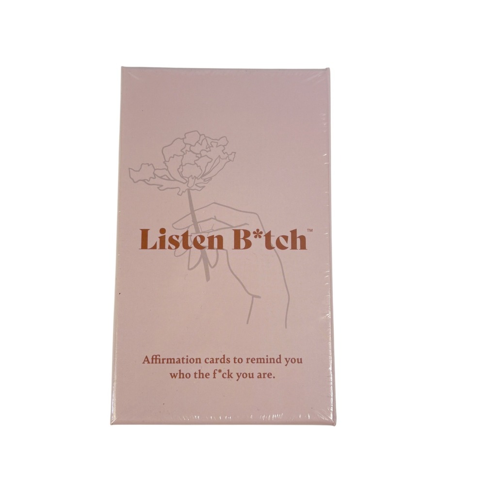 Listen‎ B*tch Affirmation Cards Unisex Pink 50 Deck Self Care Mindset Gift New